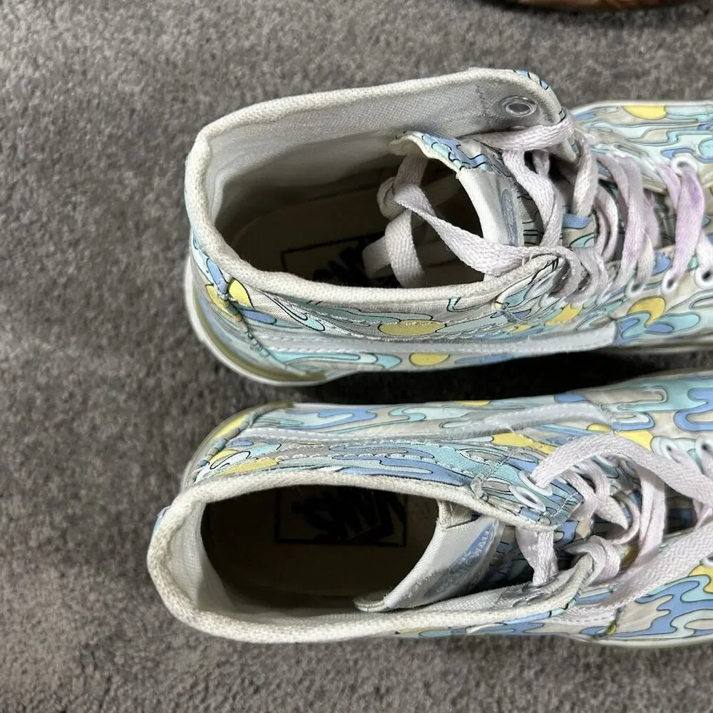 Vans Sk8-Hi Tapered Stacked Women’s Size 8.5 UV Ink Sunwaves Platform Shoes Used